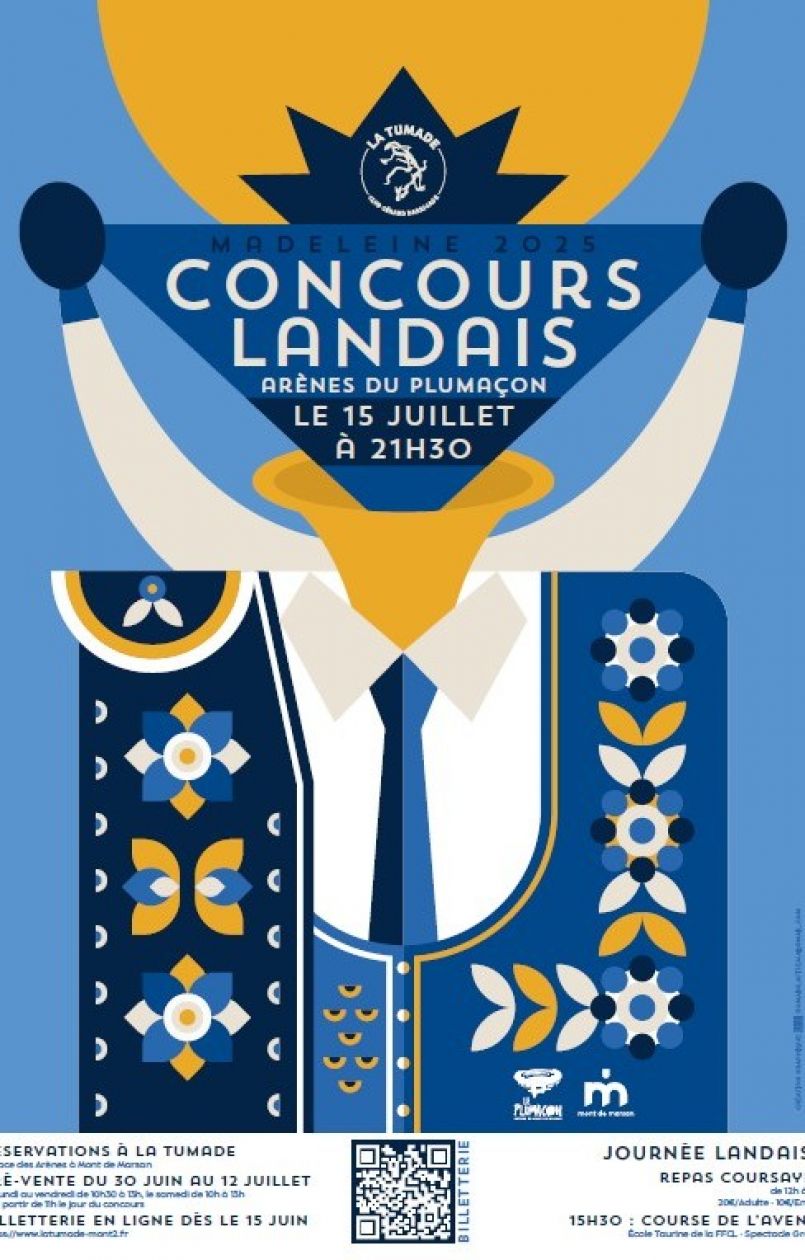 Concours landais ce 15 juillet aux arnes du Plumaon de Mont-de-Marsan : organis par la Tumade, le rendez-vous mlera spectacle, tradition et animations locales